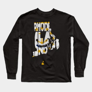 Rhode Island Typo Map Long Sleeve T-Shirt